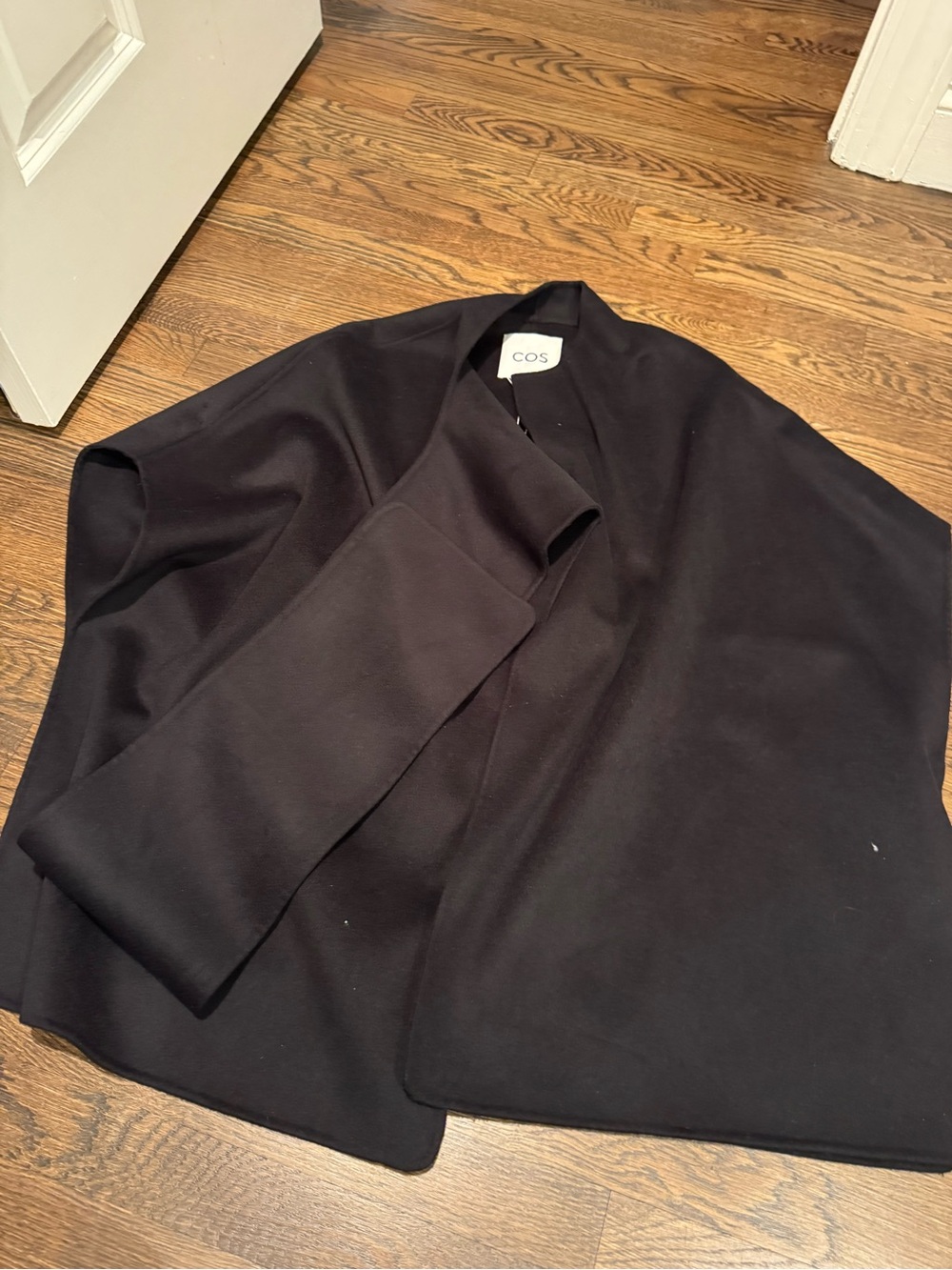 COS Women’s black cape Jacket with neck scarf